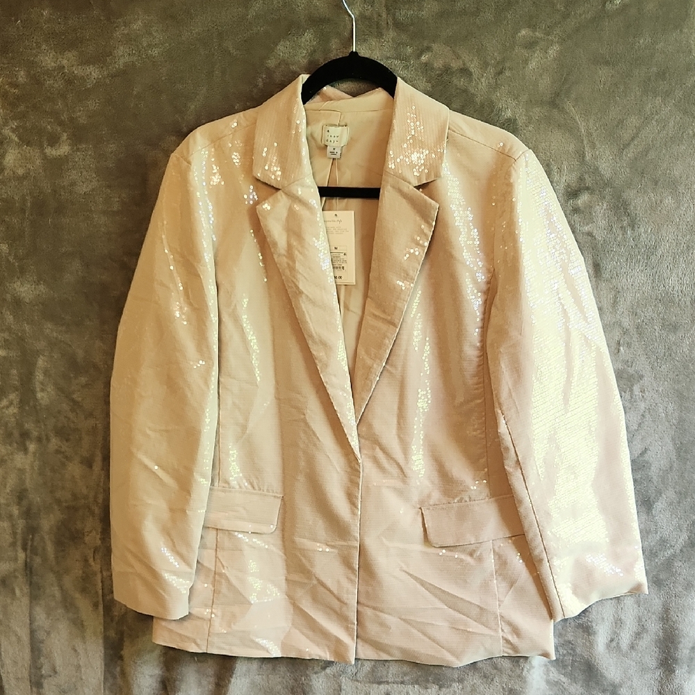 a new day Cream Sequin Blazer. Size Medium